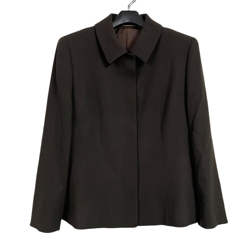 アクアスキュータム Aquascutum ジャケット ロゴボタン ポケット 肩パッド 日本製 ブラウン 1008827