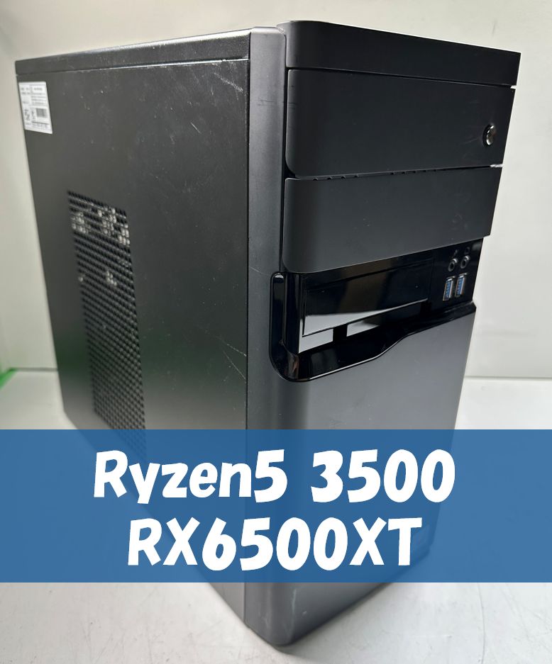 格安ゲーミング/ryzen5 3500/RX6500XT/Windows11/Style infinity/UNITCOM/M.2SSD128GB/HDD500GB/メモリ16GB/iiyama/IStDXi-M1B4-AR535-RWSSB