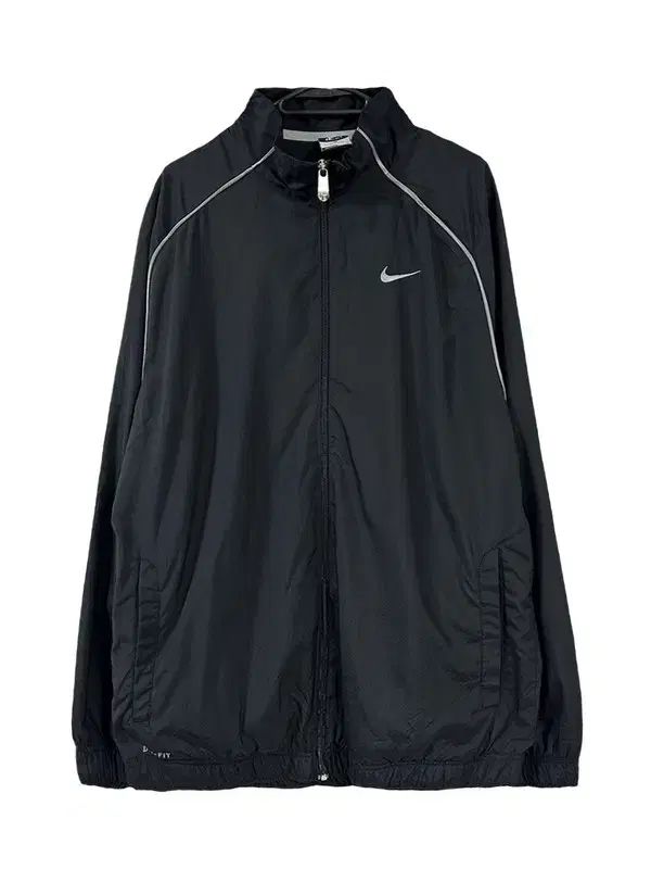 M NIKE ナイキ パイピング オーバーサイズ ウィンドブレーカー ジャケット ブラック