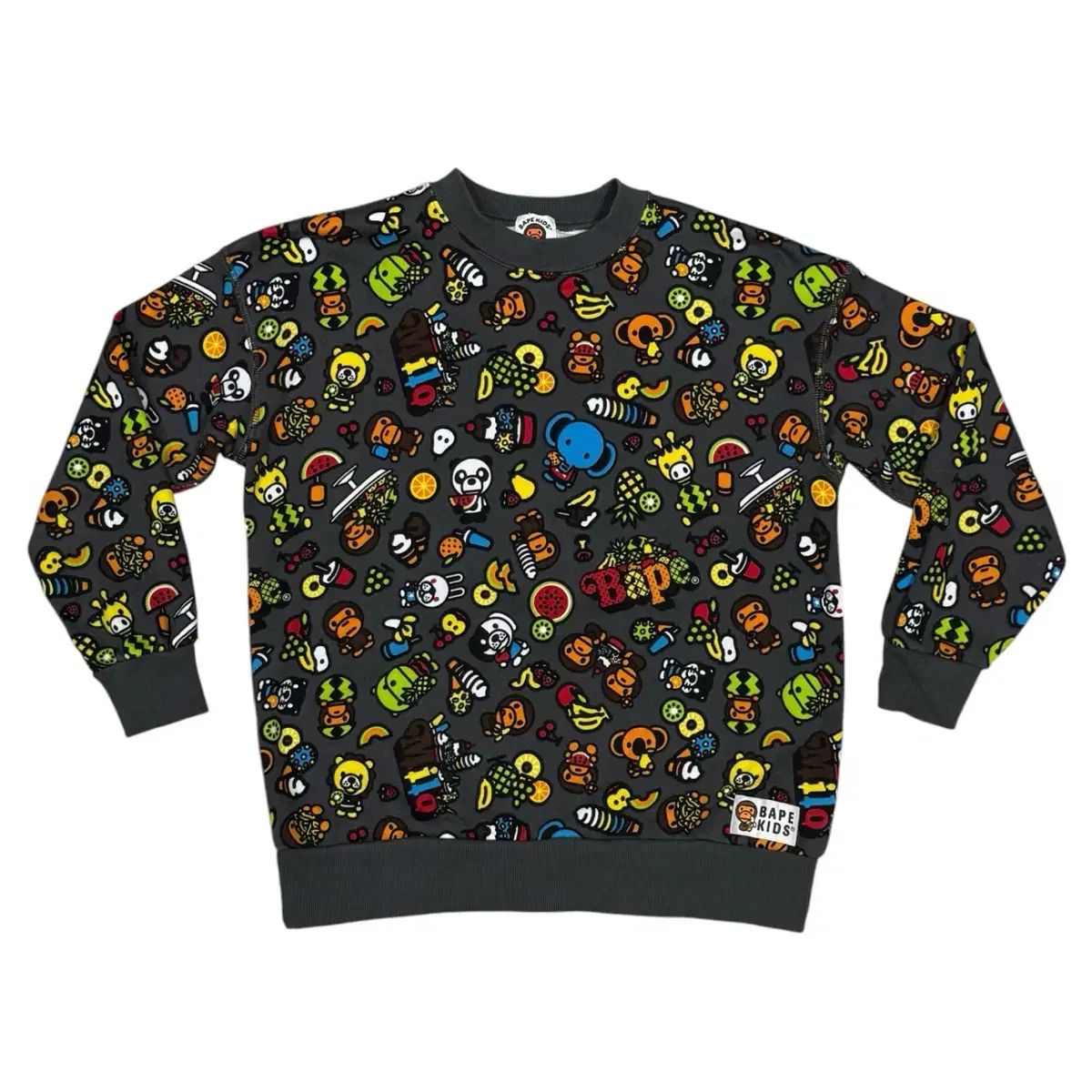 A BATHING APE アベイシングエイプ ベイビー マイロと友達たち 耳の可愛いパータン スウェット クルーネック セーター