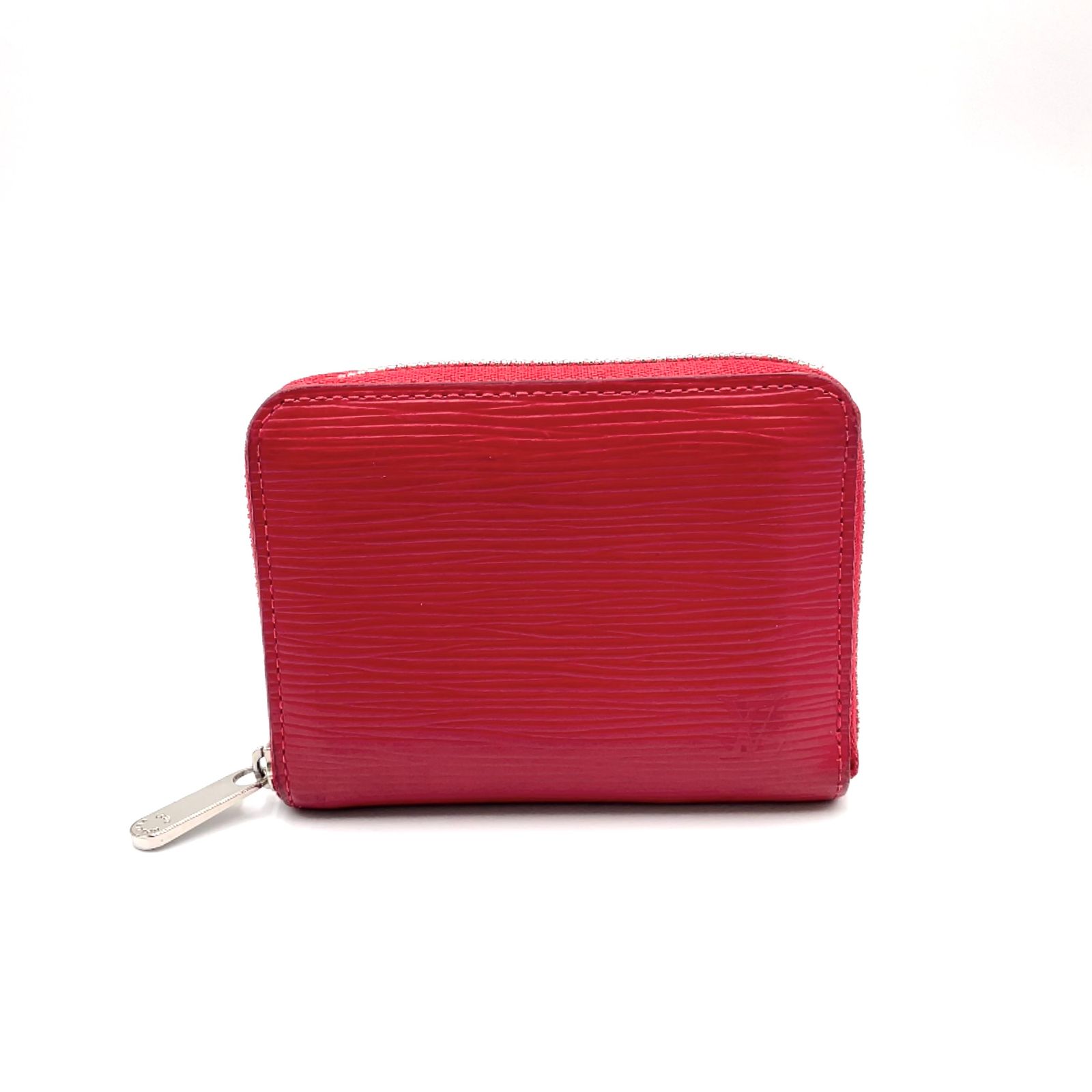 【新着】LOUIS VUITTON ジッピーコインパース エピ エピ フューシャ レザー レッド コインケース シルバー M60383