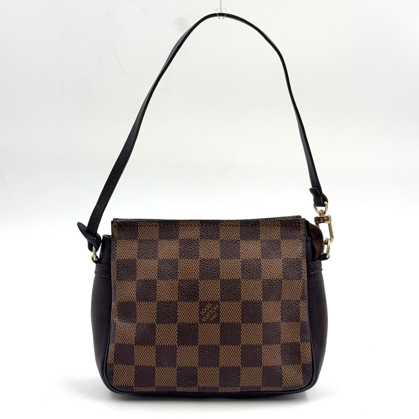 【新着】LOUIS VUITTON トゥルース メイクアップ ダミエエベヌ ダミエエベヌ レザー、PVC ブラウン ハンドバッグ ゴールド N51982