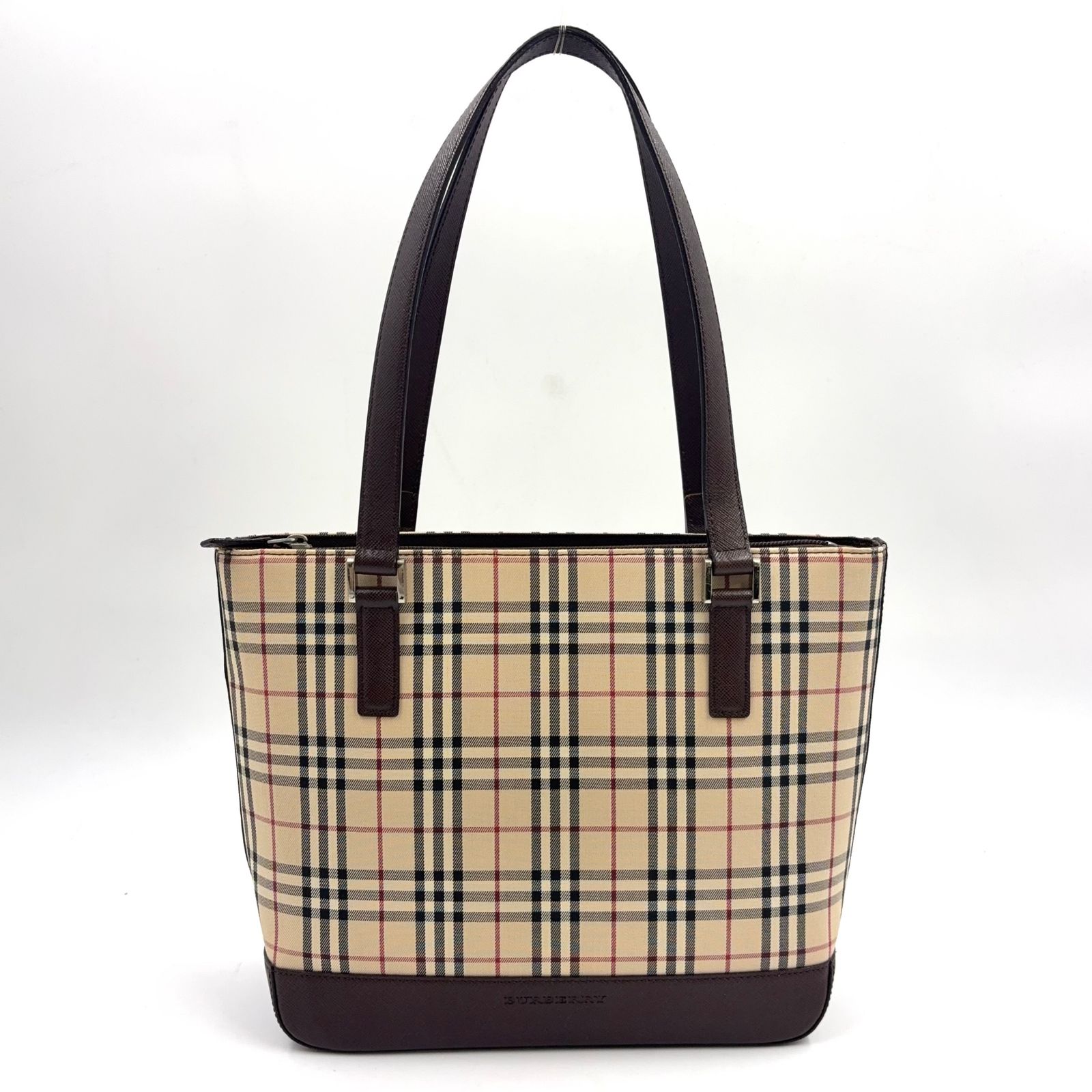 新着】BURBERRY ノバチェック キャンバス レザー、キャンバス ダーク