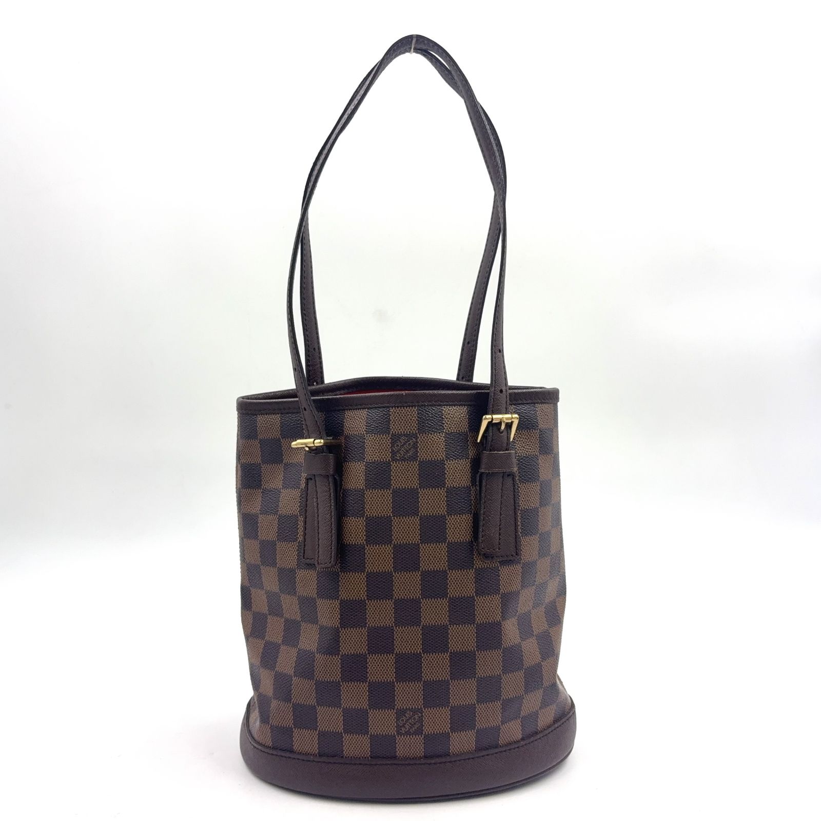 【新着】LOUIS VUITTON マレ ダミエエベヌ ダミエエベヌ レザー、PVC ブラウン トートバッグ ゴールド N42240