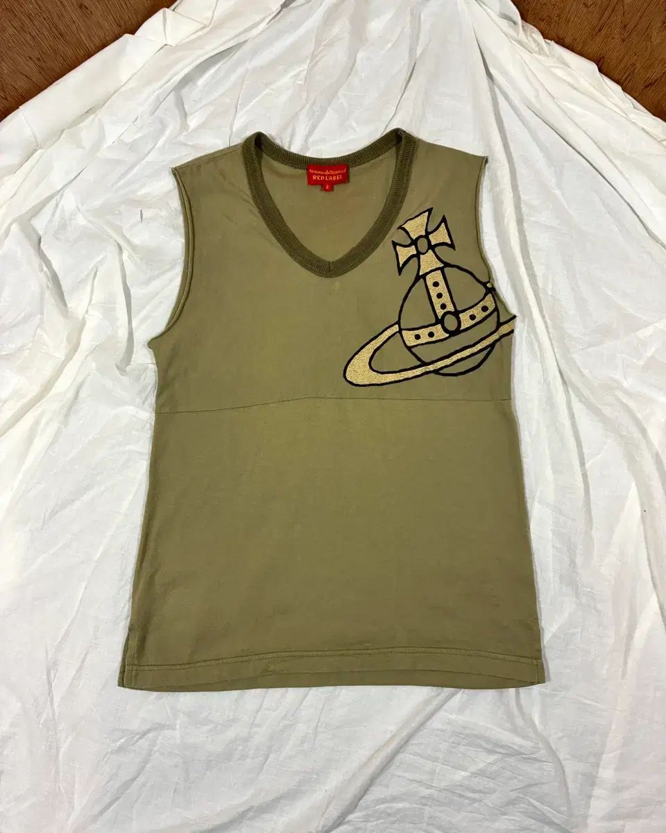 VIVIENNE WESTWOOD ヴィヴィアン・ウエストウッド レッドレーベル カーキ GOLD OF スリーブレス トップス