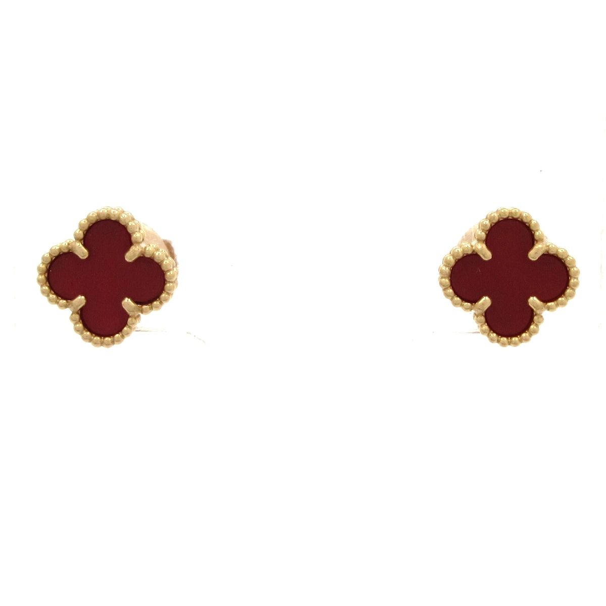Van Cleef & Arpels(ヴァンクリーフ&アーペル) ピアス美品 スウィートアルハンブラ VCARN6B000 K18PG×カーネリアン