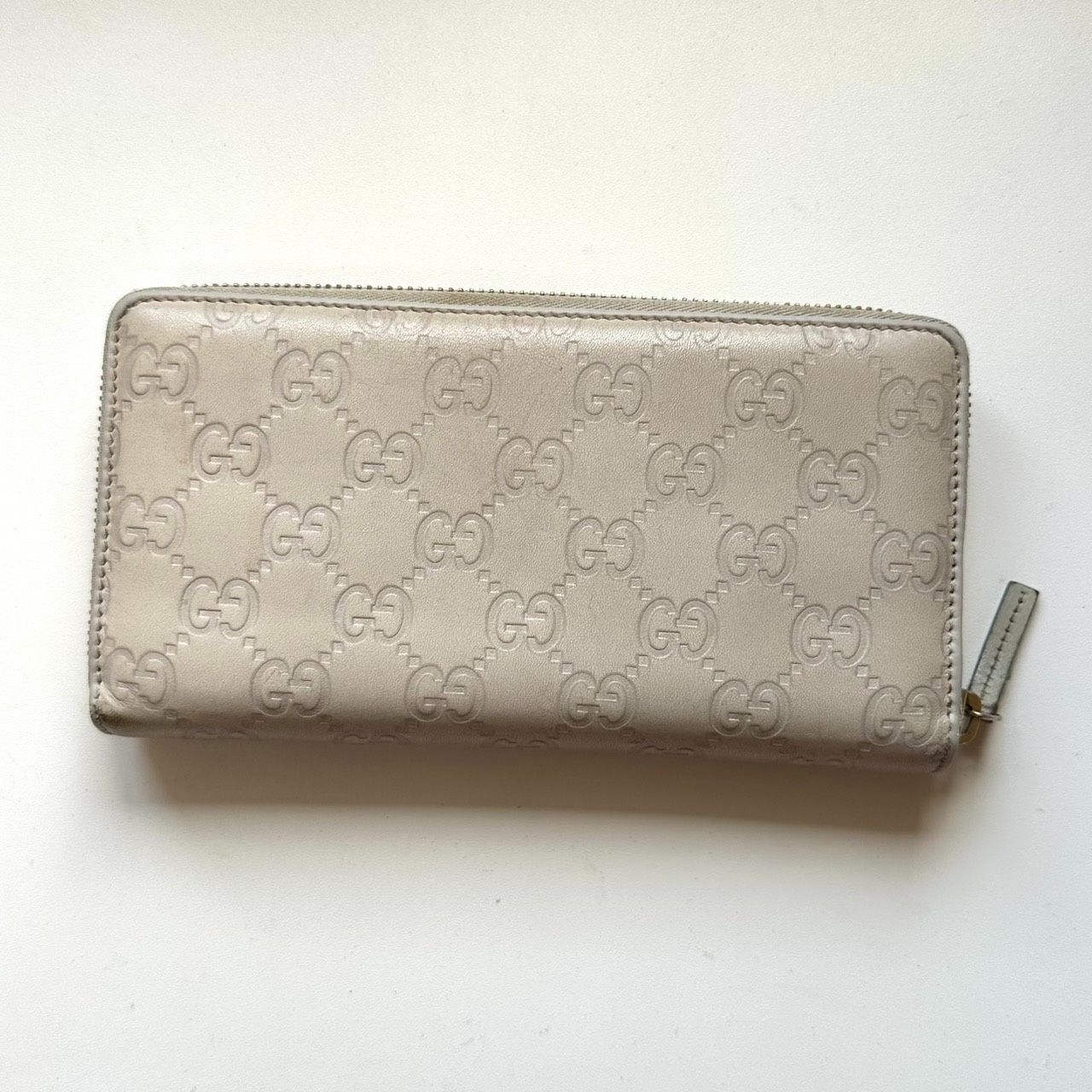 グッチ GUCCI 長財布 シマ GG柄 アイボリー - メルカリ