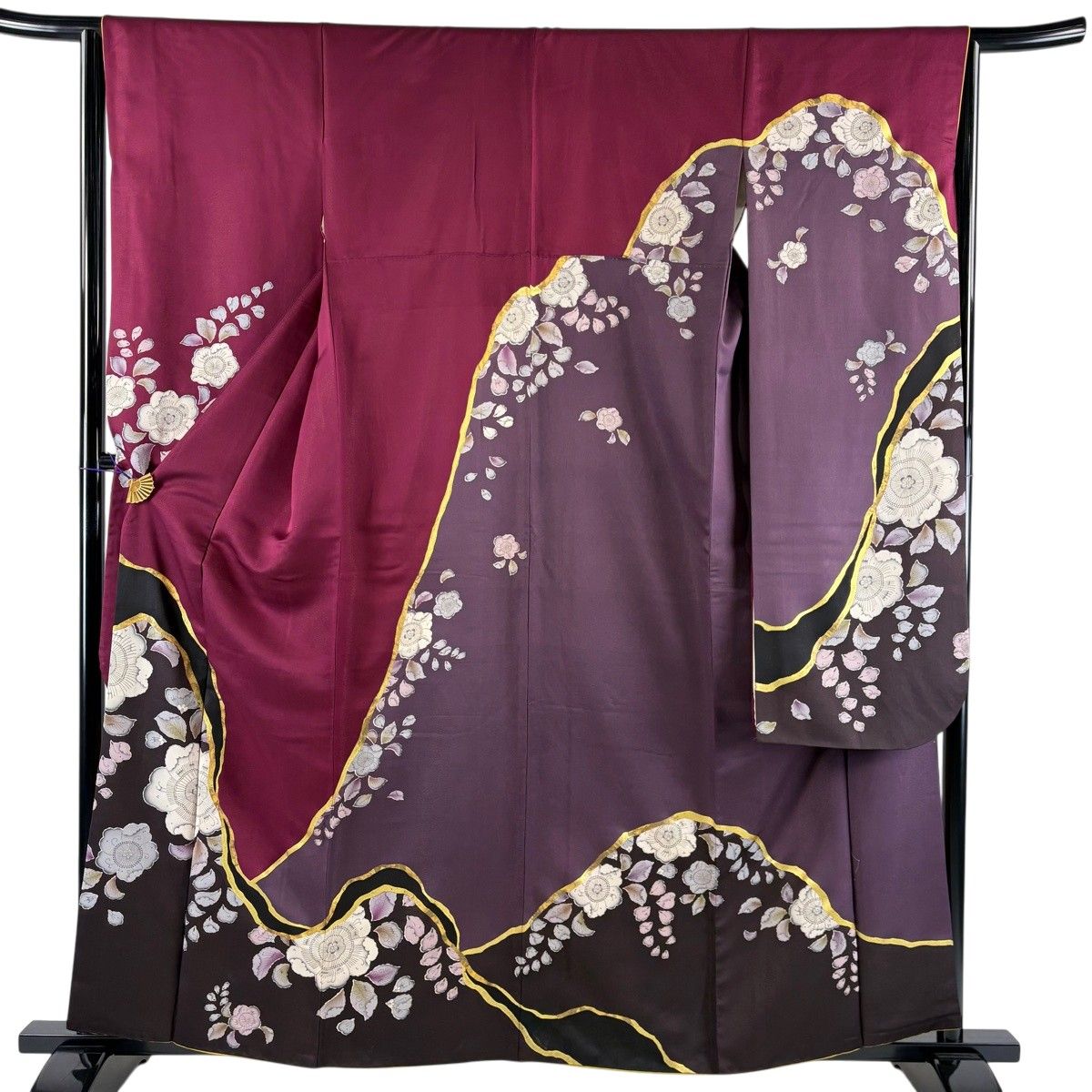 振袖 身丈159cm 裄丈64cm M 袷 落款 赤紫 正絹 秀品 【中古】 6,688円