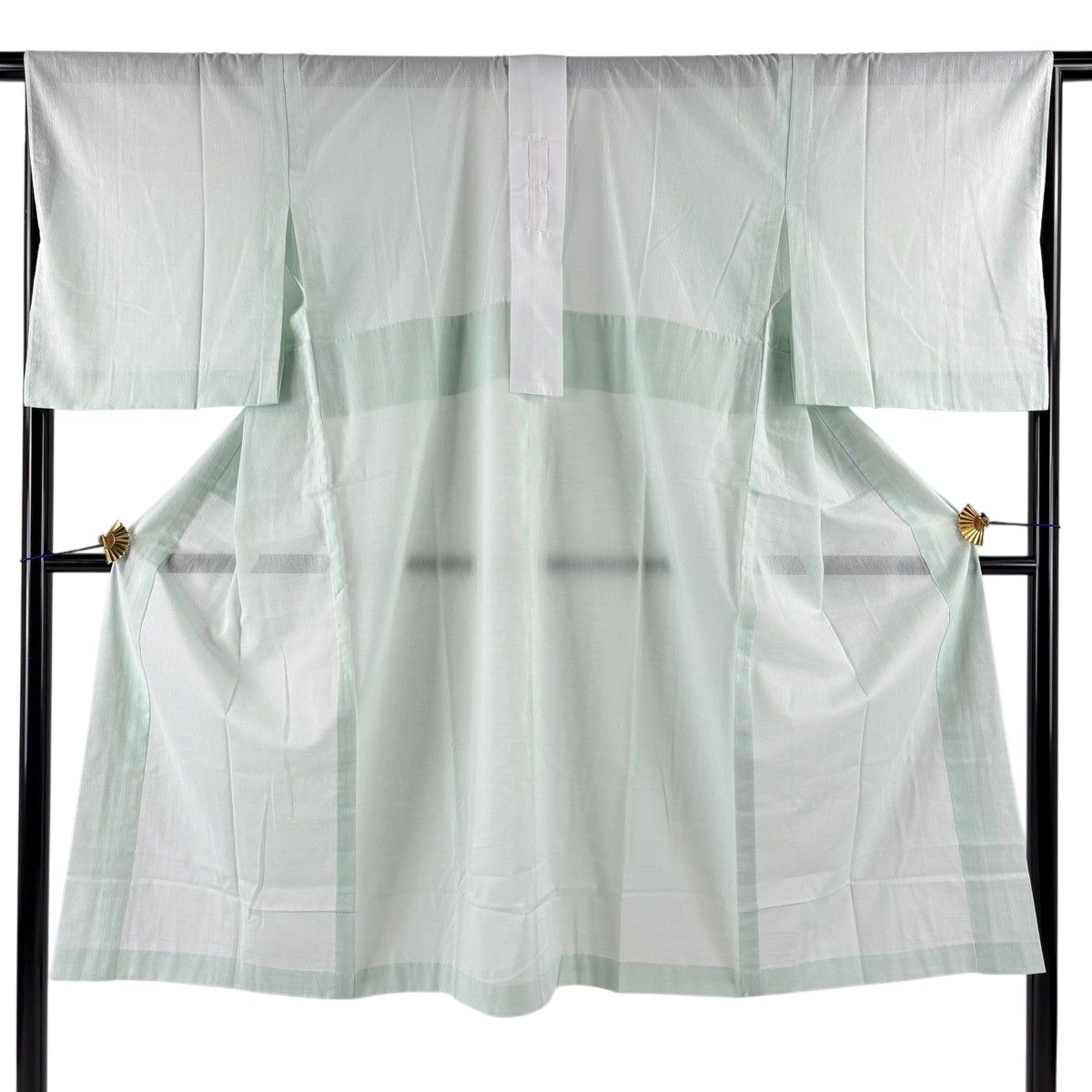 【美品】 長襦袢 身丈127.5cm 裄丈67cm M 薄緑 正絹 名品 【中古】