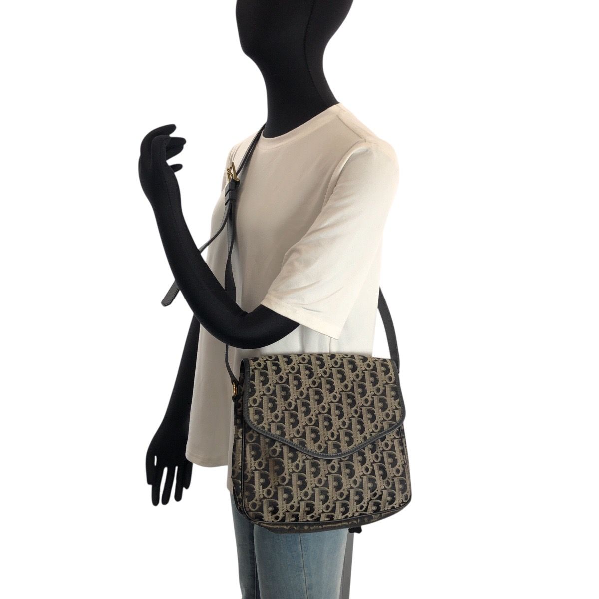 美品 Dior ディオール トロッター ブラック ベージュ ゴールド金具 
