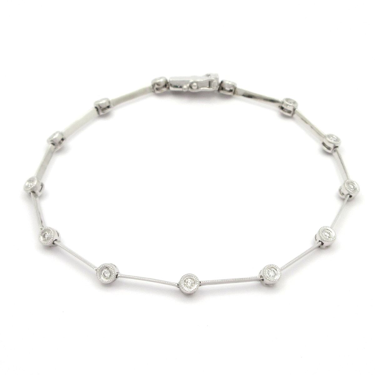 PonteVecchio(ポンテヴェキオ) ブレスレット美品 - K18WG×ダイヤモンド 13Pダイヤ/ダイヤ0.20カラット