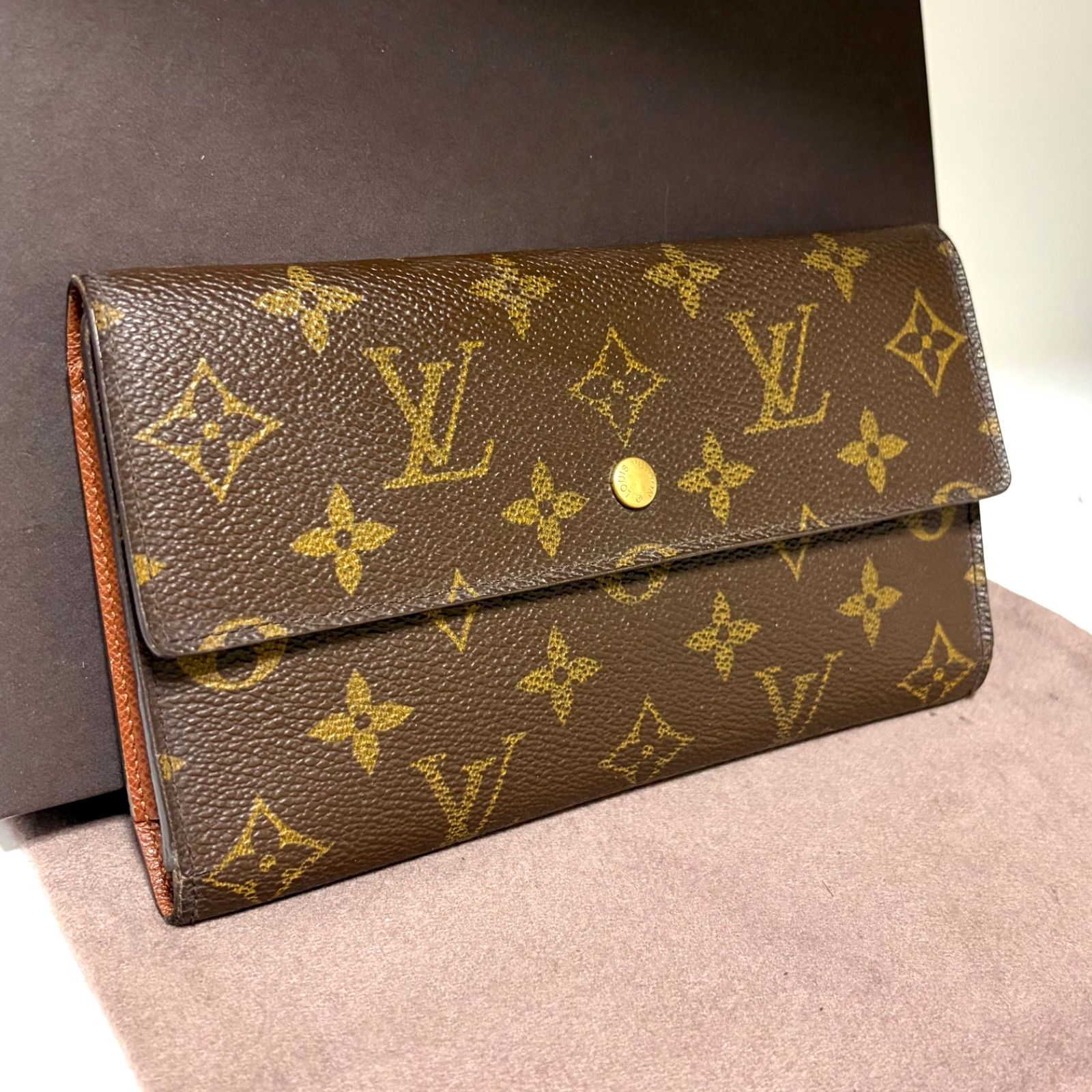 g98 ポルト トレゾール　ポルトフォイユ インターナショナル　旧型　ルイ ヴィトン Louis Vuitton　3つ 三つ 折り　フラップ ボタン 式　長 財布　ロング ウォレット　モノグラム