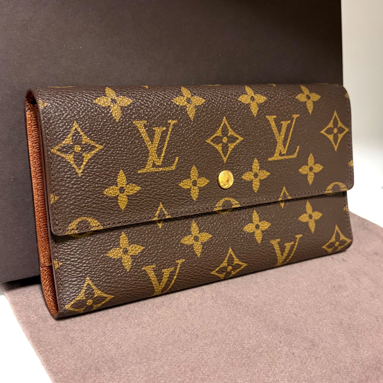 g99 ポルト トレゾール　ポルトフォイユ インターナショナル　旧型　ルイ ヴィトン Louis Vuitton　3つ 三つ 折り　フラップ ボタン 式　長 財布　ロング ウォレット　モノグラム