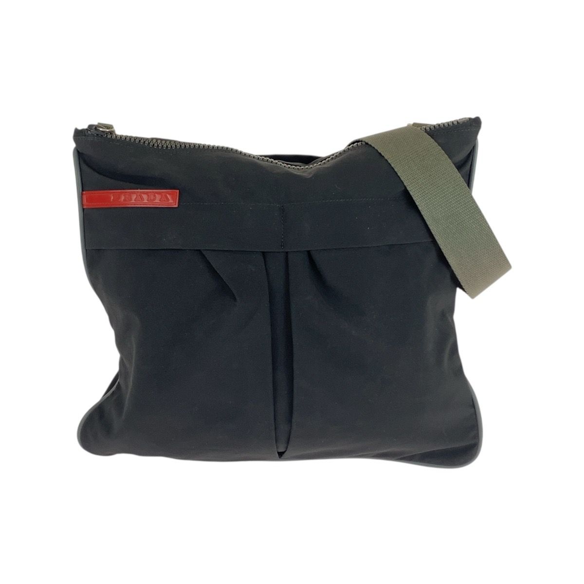 美品 PRADA SPORTS プラダスポーツ ブラック カーキ シルバー金具 ナイロン ショルダーバッグ ポシェット メンズ 603913 【中古】 美品 PRADA SPORTS プラダスポーツ ブラック カーキ シルバー金具