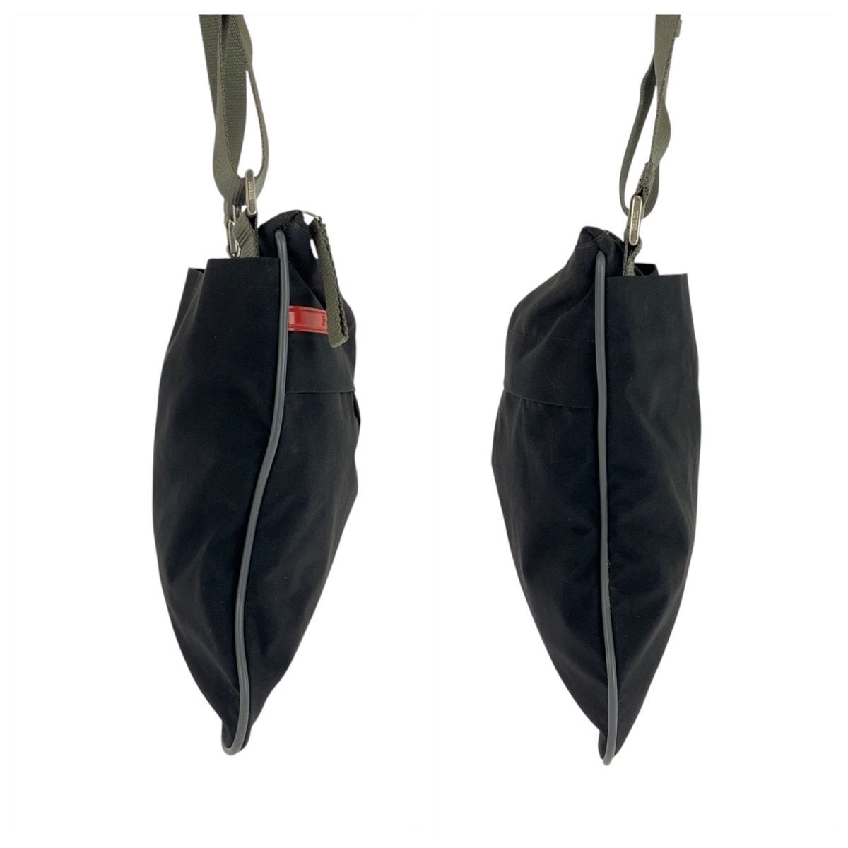 美品 PRADA SPORTS プラダスポーツ ブラック カーキ シルバー金具