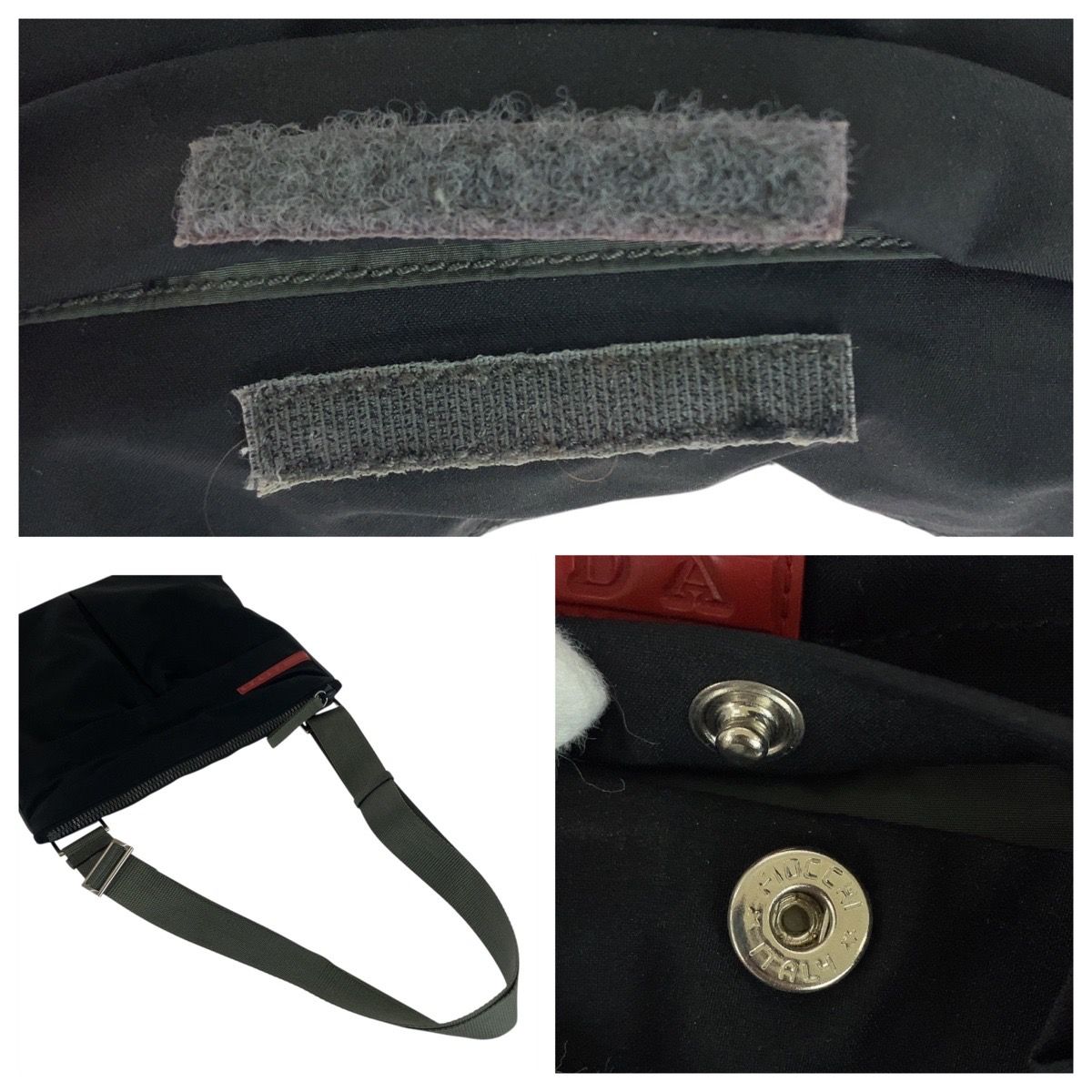 美品 PRADA SPORTS プラダスポーツ ブラック カーキ シルバー金具