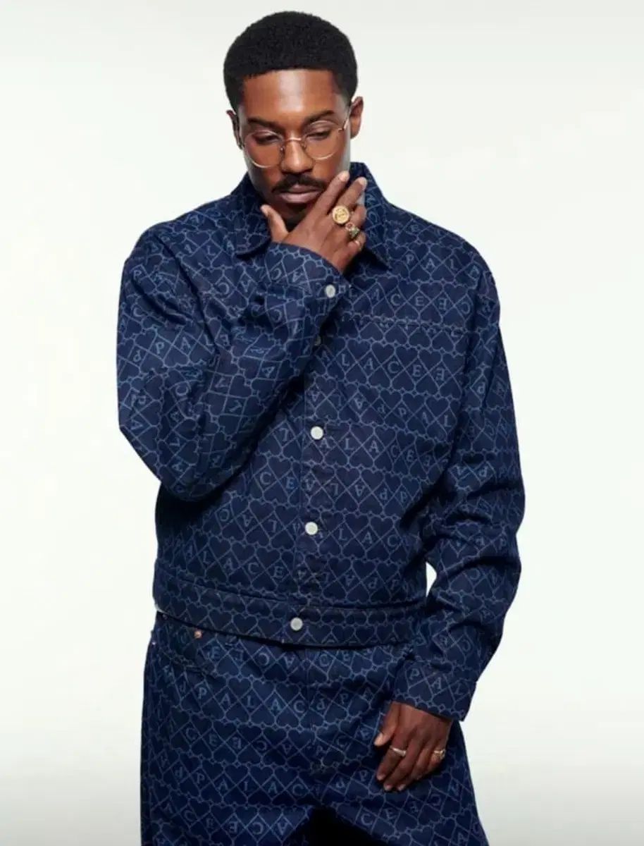 L) パレス ハート パータン デニム ジャケット Indigo デニムジャケット トラッカー palace