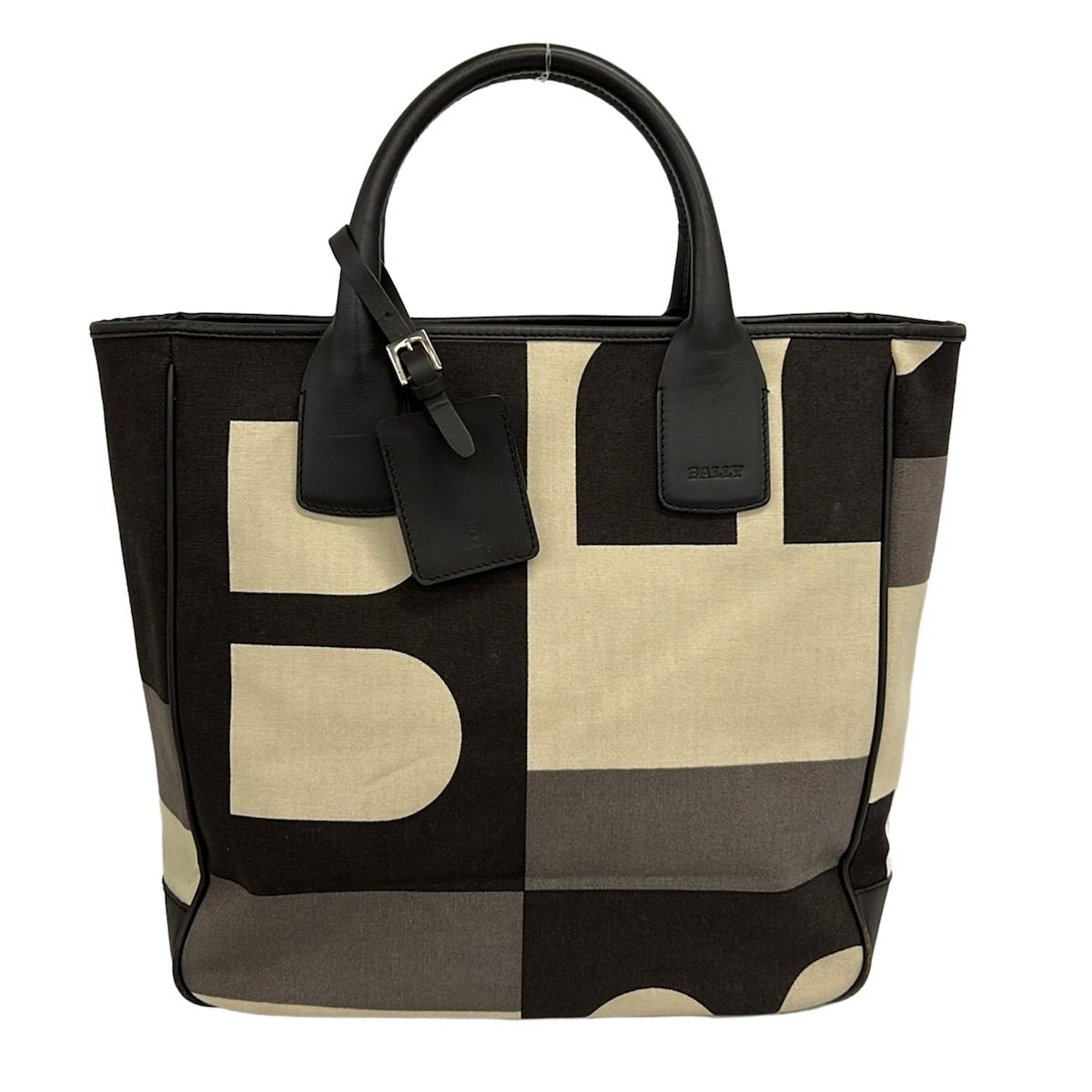 BALLY(バリー) トートバッグ ビジーB アイボリー×ダークブラウン×ダークグレー レザー