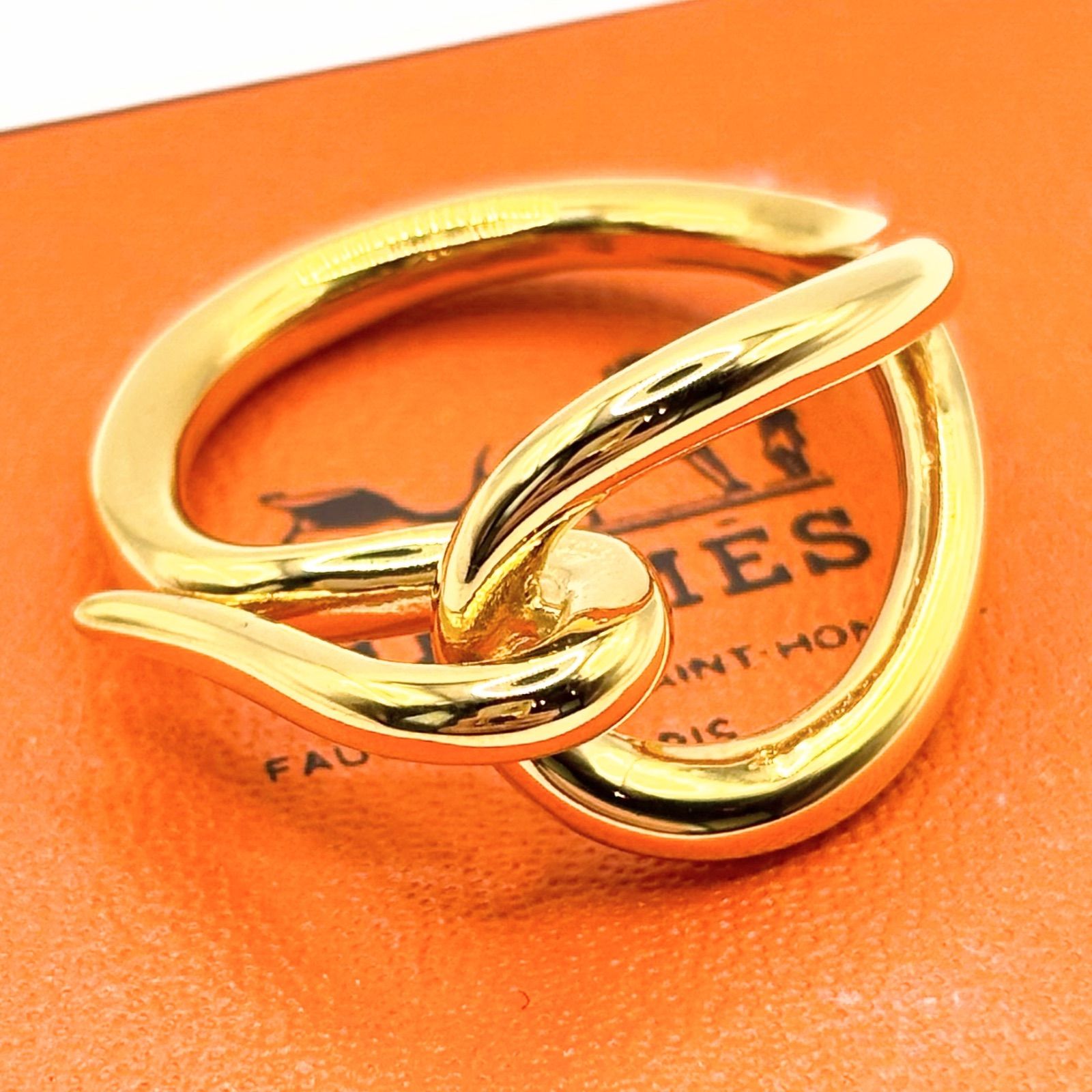 美品】エルメス HERMES ジャンボ スカーフリング GP ゴールド スカーフ