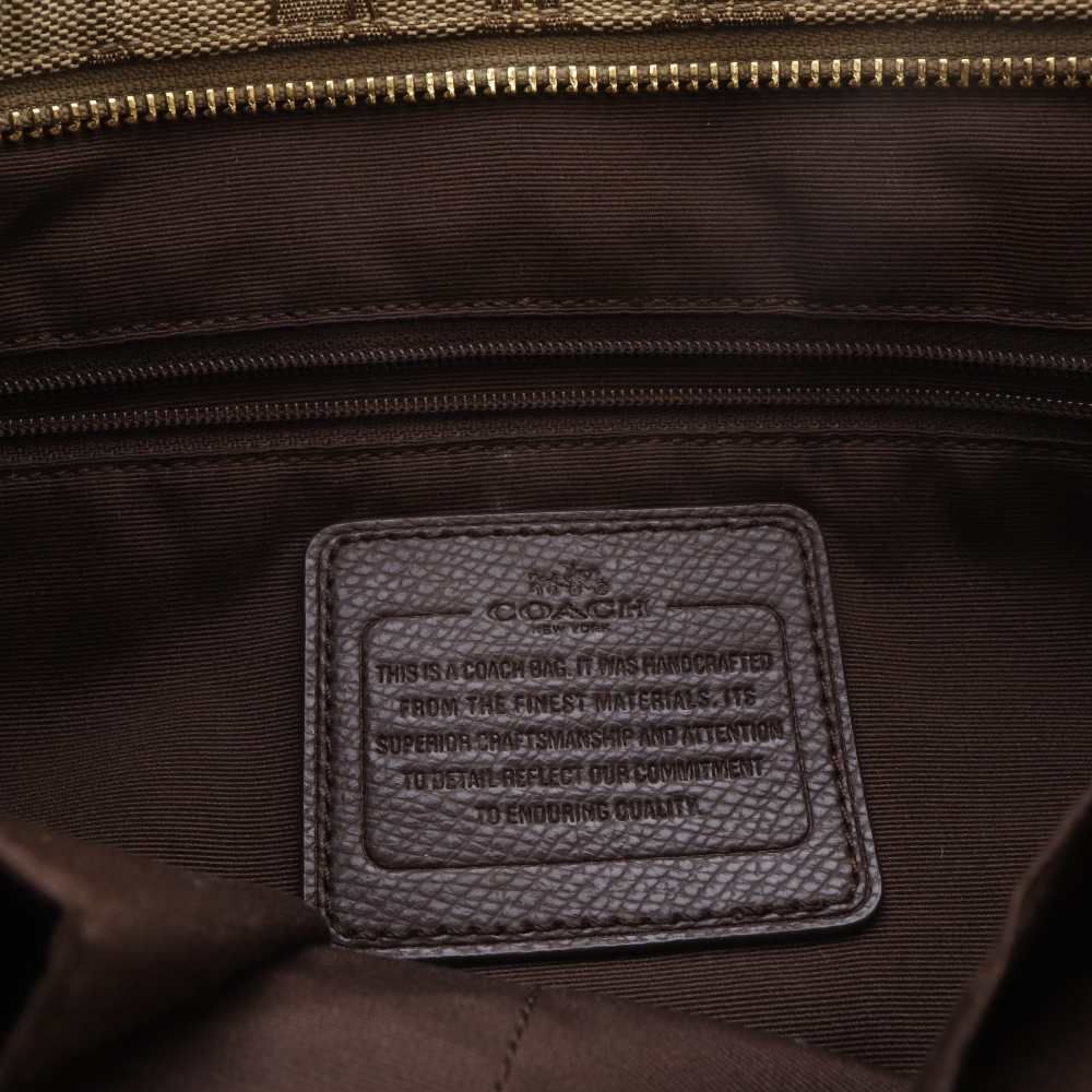 コーチ COACH トートバッグ レザー キャンバス シグネチャー ロゴ 茶色