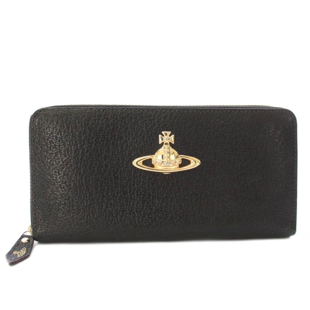 ヴィヴィアンウエストウッド Vivienne Westwood EXECUTIVE 長財布 ラウンドファスナー オーブ レザー 黒 ブラック /TK ■GY18