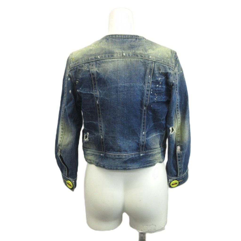 ディースクエアード DSQUARED2 ノーカラーデニムジャケット Gジャン 上 