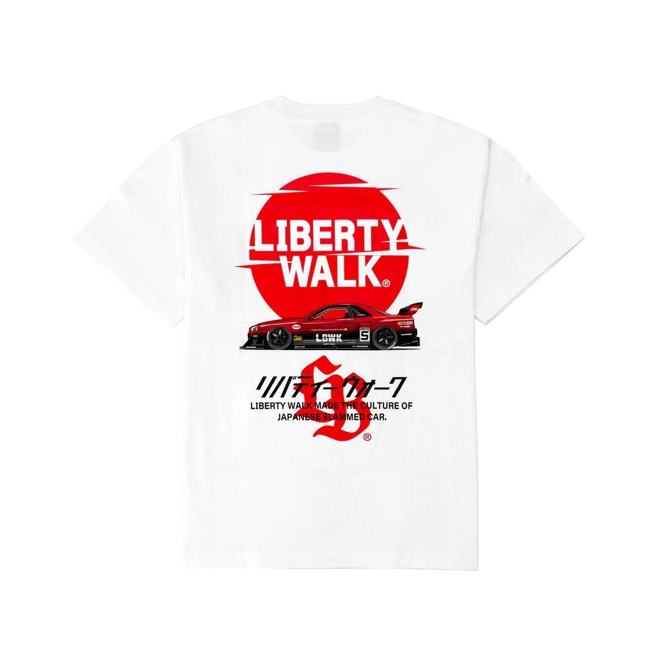 新品未使用 LIBERTY WALK リバティーウォーク Sunrise Logo R34 Tee