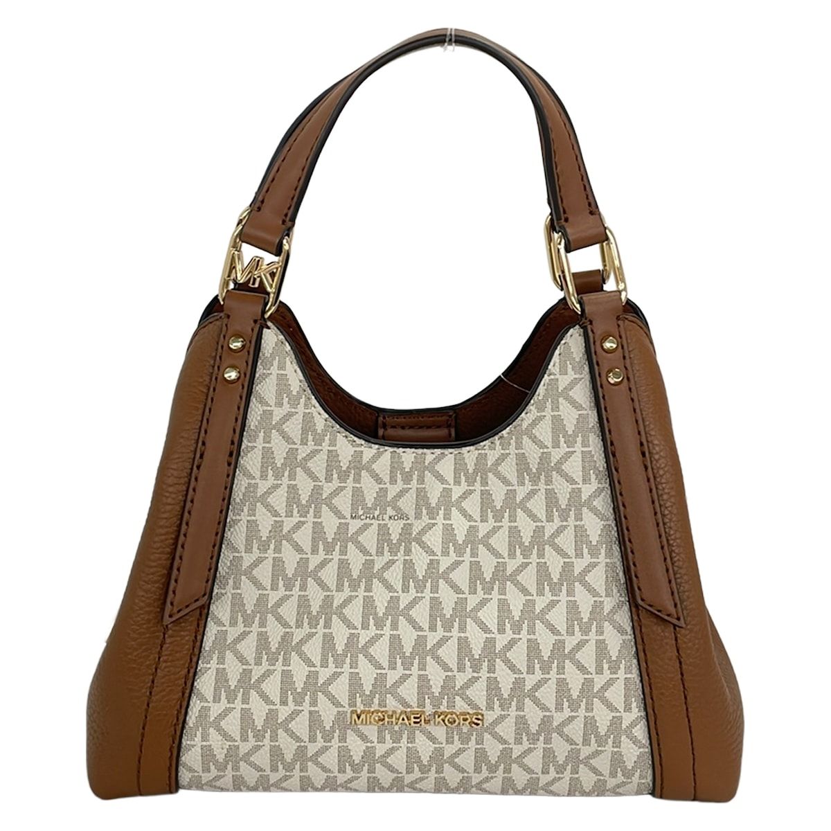 MICHAEL KORS(マイケルコース) ハンドバッグ美品 - ブラウン×白 ミニバッグ レザー