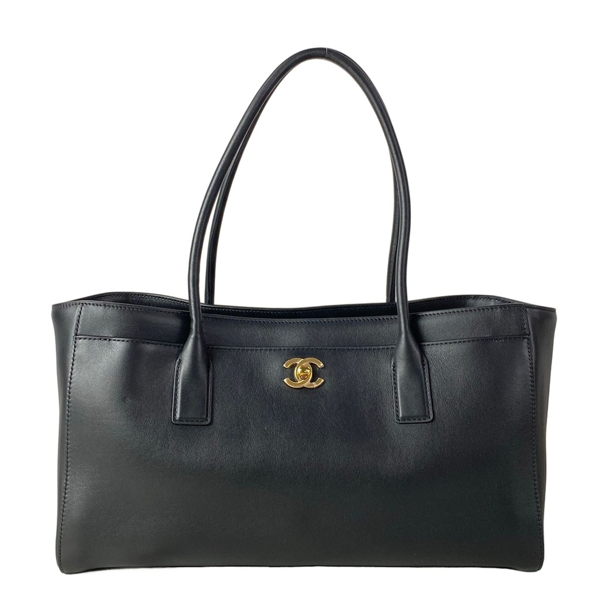 CHANEL(シャネル) ショルダーバッグ美品 スモール ショッピング バッグ AS6243 黒 メタルシリアルプレート/ココマーク/ゴールド金具