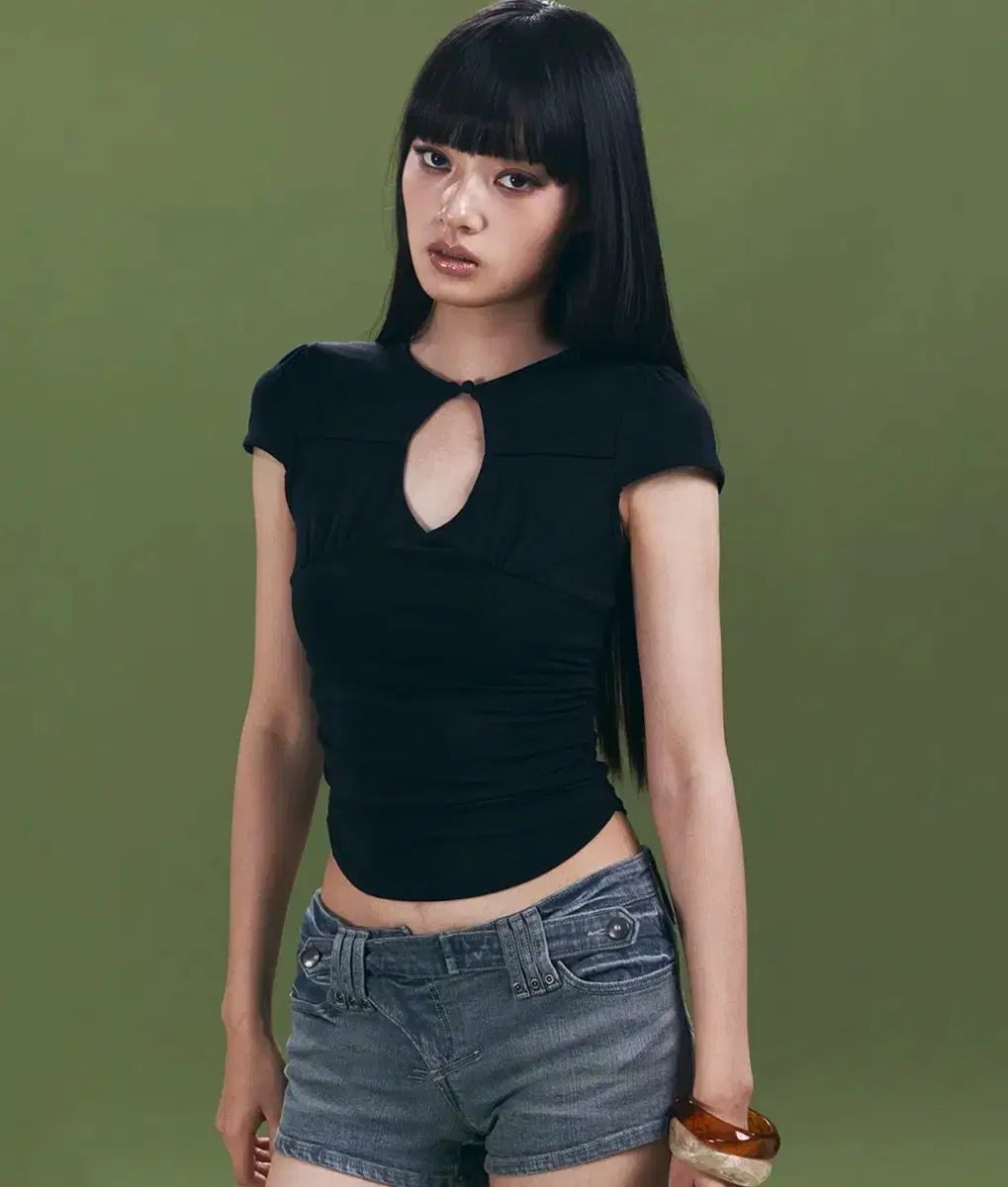 プリーズノーフォロー プリーズノーフォロー ボミシャーリングトップス Bomi shirring