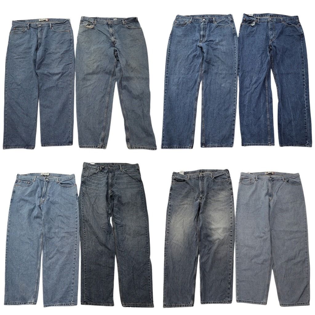 古着卸 まとめ売り リーバイス 550・560 デニムパンツ 8枚セット ( メンズ 42 ) ワイド リラックス ジッパーフライ 中古 古着 NF8581 14,863円