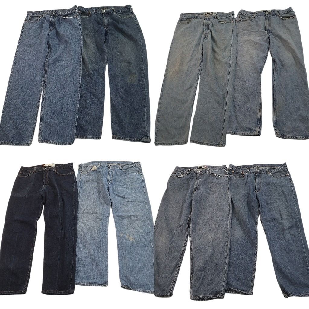古着卸 まとめ売り リーバイス 550・560 デニムパンツ 8枚セット ( メンズ 38/36 ) ワイド リラックス ジッパーフライ 中古 古着 NF8605 14,252円