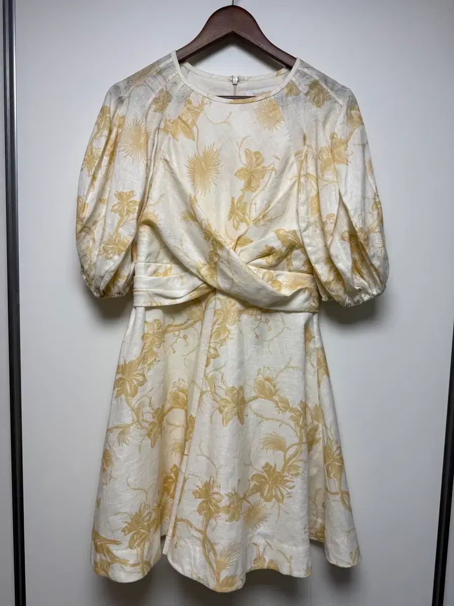 ZIMMERMANN フローラル パフスリーブ リネンONE PIECE