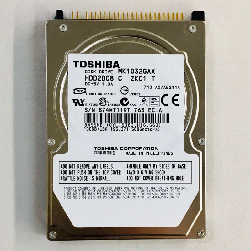 【932979】【中古】 東芝 ハードディスク / IDE 2.5inch / 100GB / 5400RPM / 9.5mm 6,860円