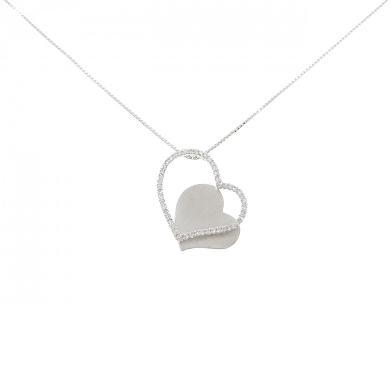 K18WG ハート ダイヤモンド ネックレス 0.32CT