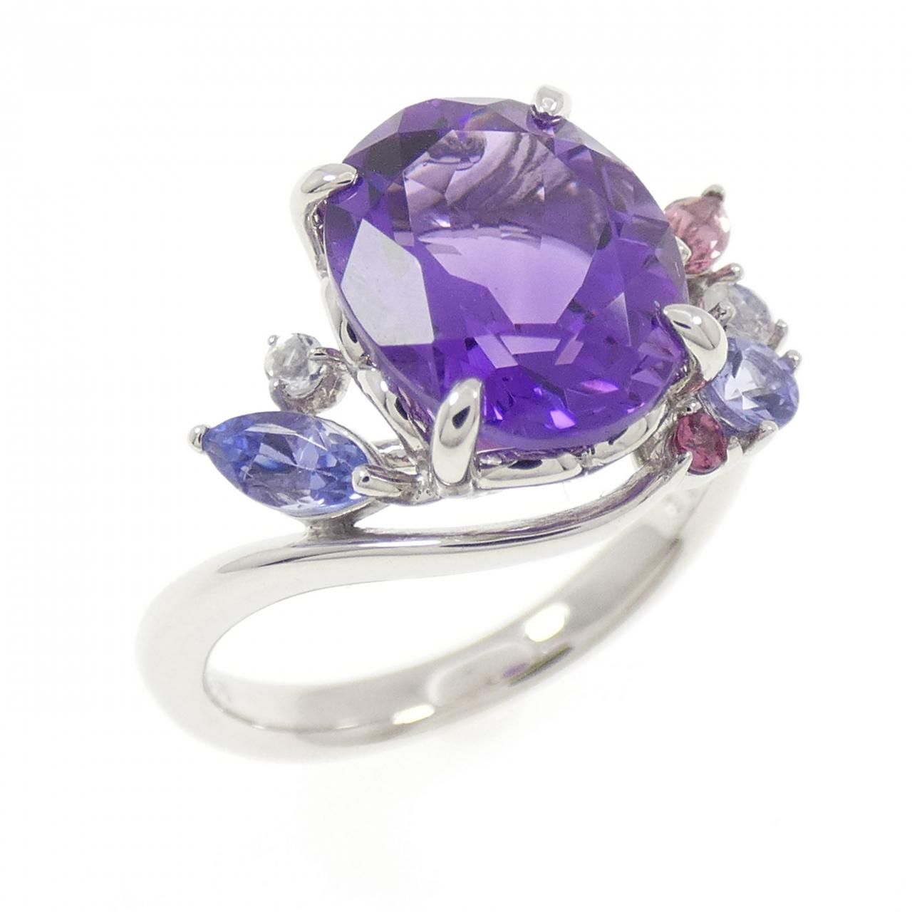 K18WG アメジスト リング 2.36CT