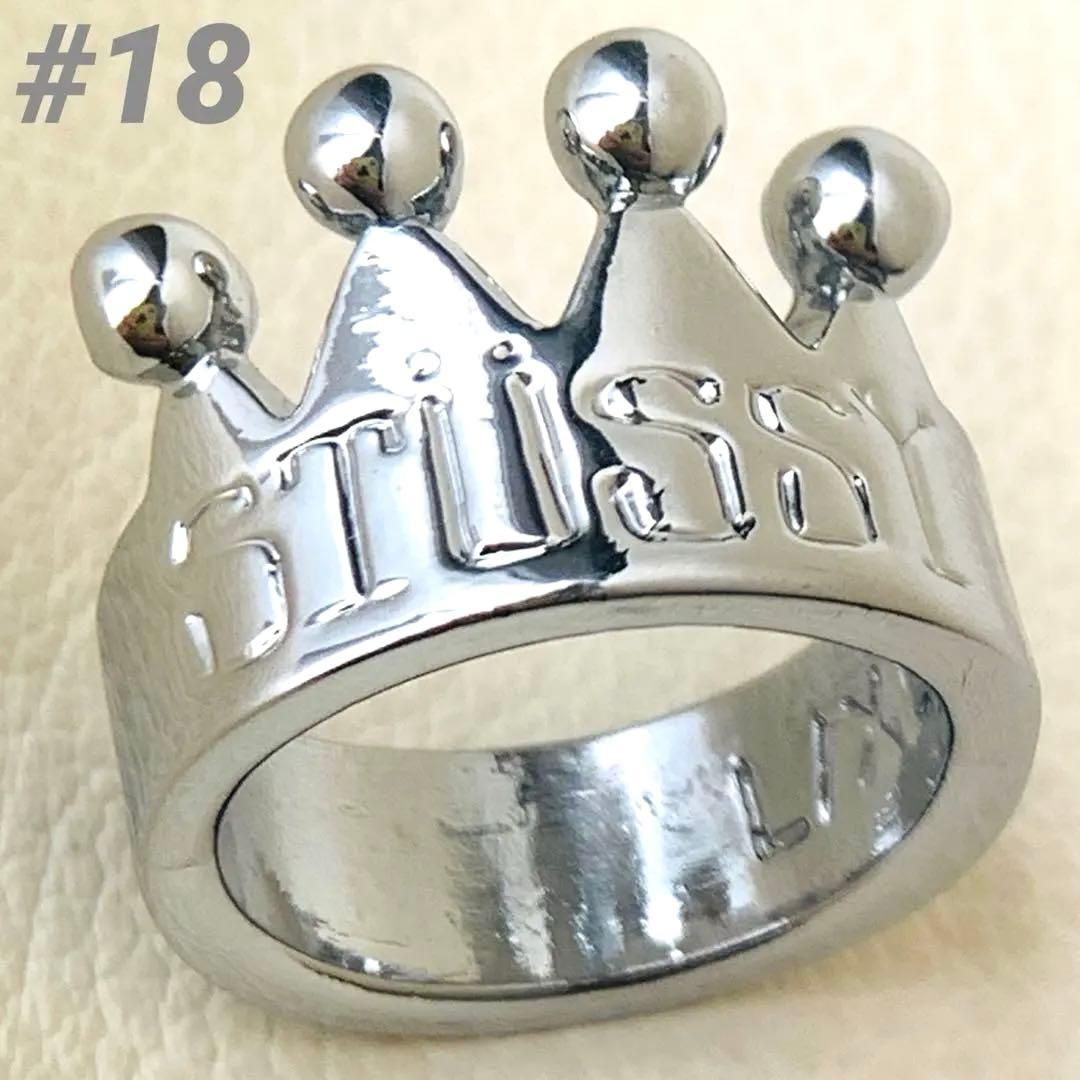大きめ サイズ L/XL Stussy リング 指輪 ステューシー CROWN RING メンズ レディース 男女兼用 王冠 美品
