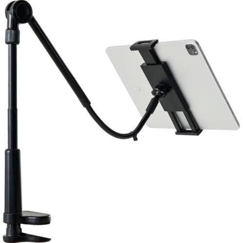 サンワダイレクト タブレット アーム スマホ クランプ 12.9インチまで 高さ調整 360°回転 寝ながら ベッド 200-STN103BKts 52390a7d