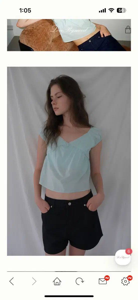 バイムード Sorbet Cap Sleeve Blouse