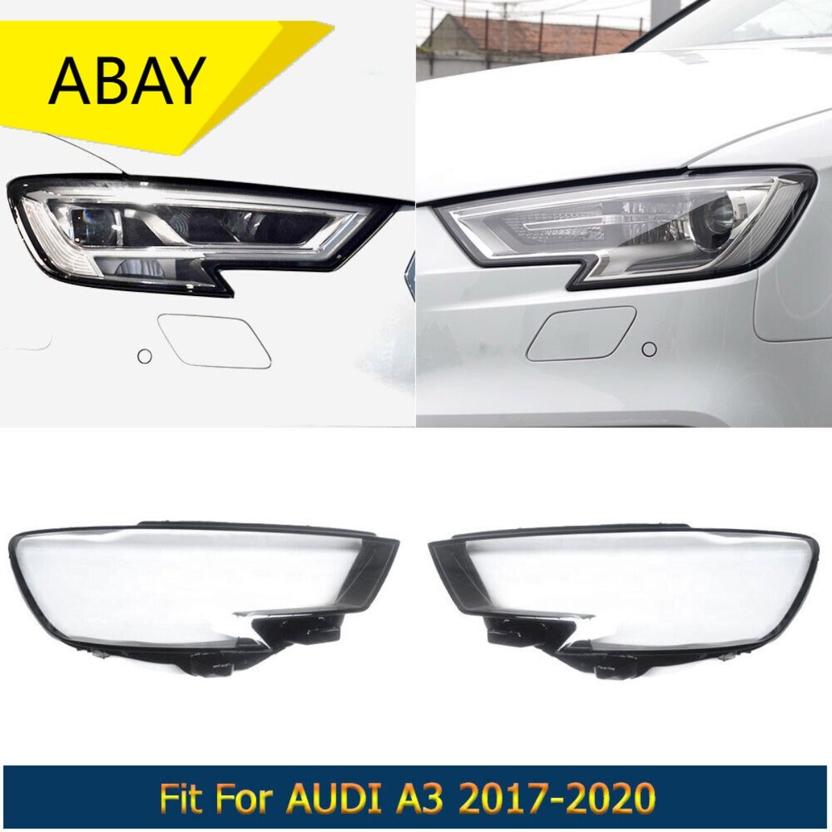 アウディ A3 S3 2017〜2020対応 ヘッドライトレンズカバー クリア 9,079円