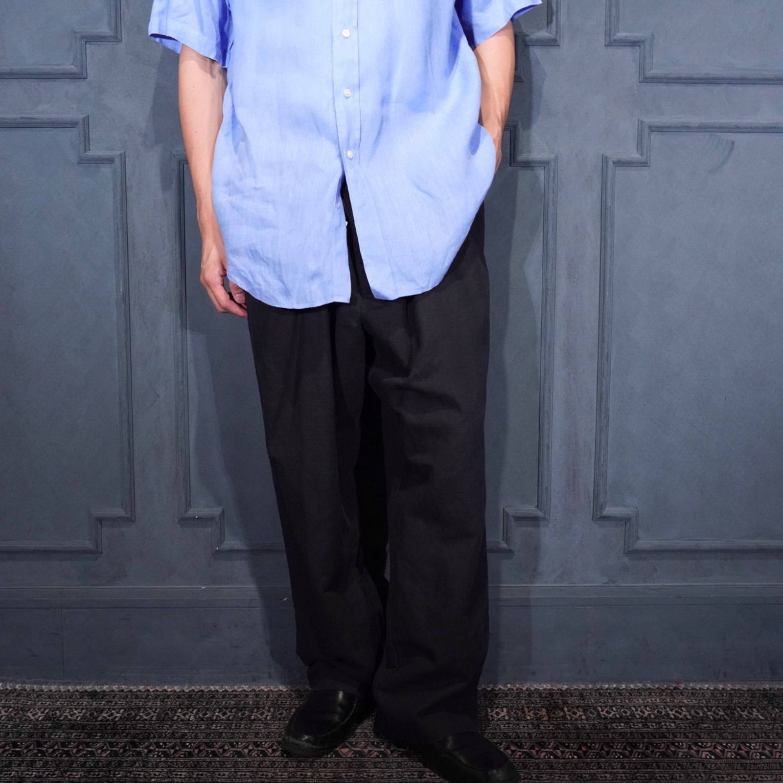 USA VINTAGE DOCKERS PREMIUM TUCK DESIGN LINEN WIDE SLACKS PANTS/アメリカ古着ドッカーズプレミアムタックデザインリネンワイドスラックスパンツ