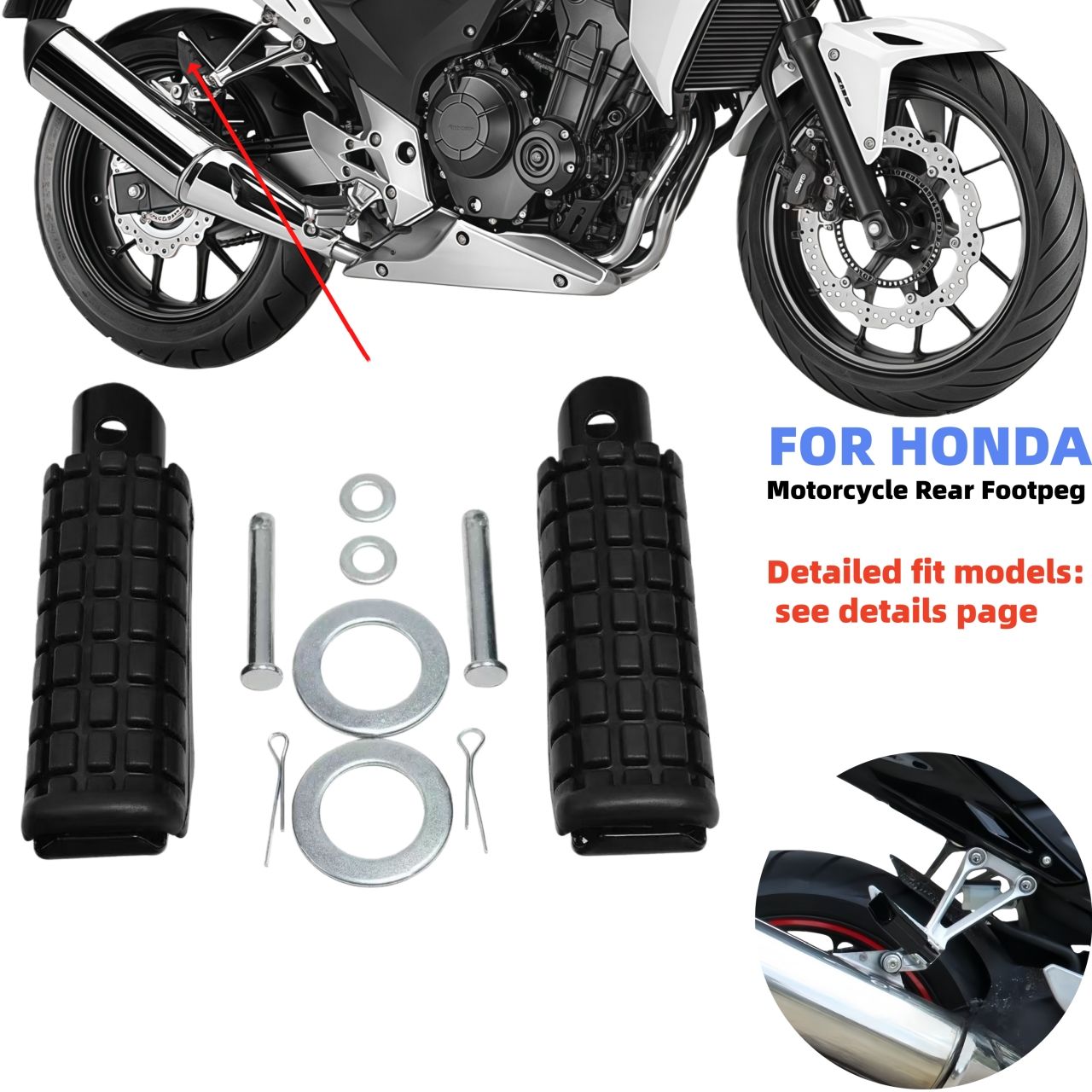 ホンダ CB250 JADE CB300F CBR300R CBR500R CB750 ホーネット ナイトホーク スパーダ VTR対応 リアフットペグ 6,909円
