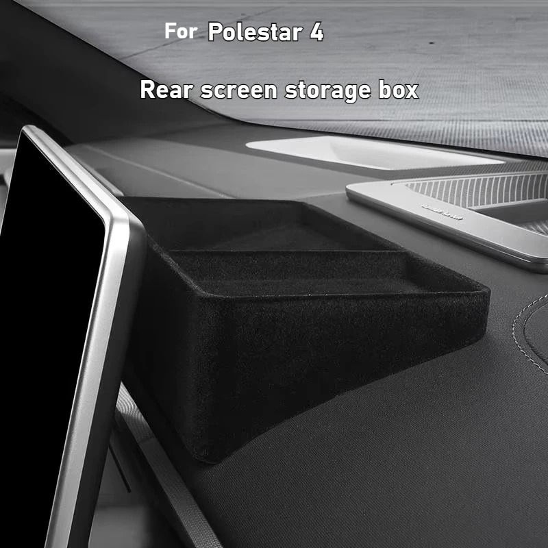 Polestar 4対応 センターナビ画面裏収納ボックス ダッシュボードオーガナイザー 滑り止めトレイ