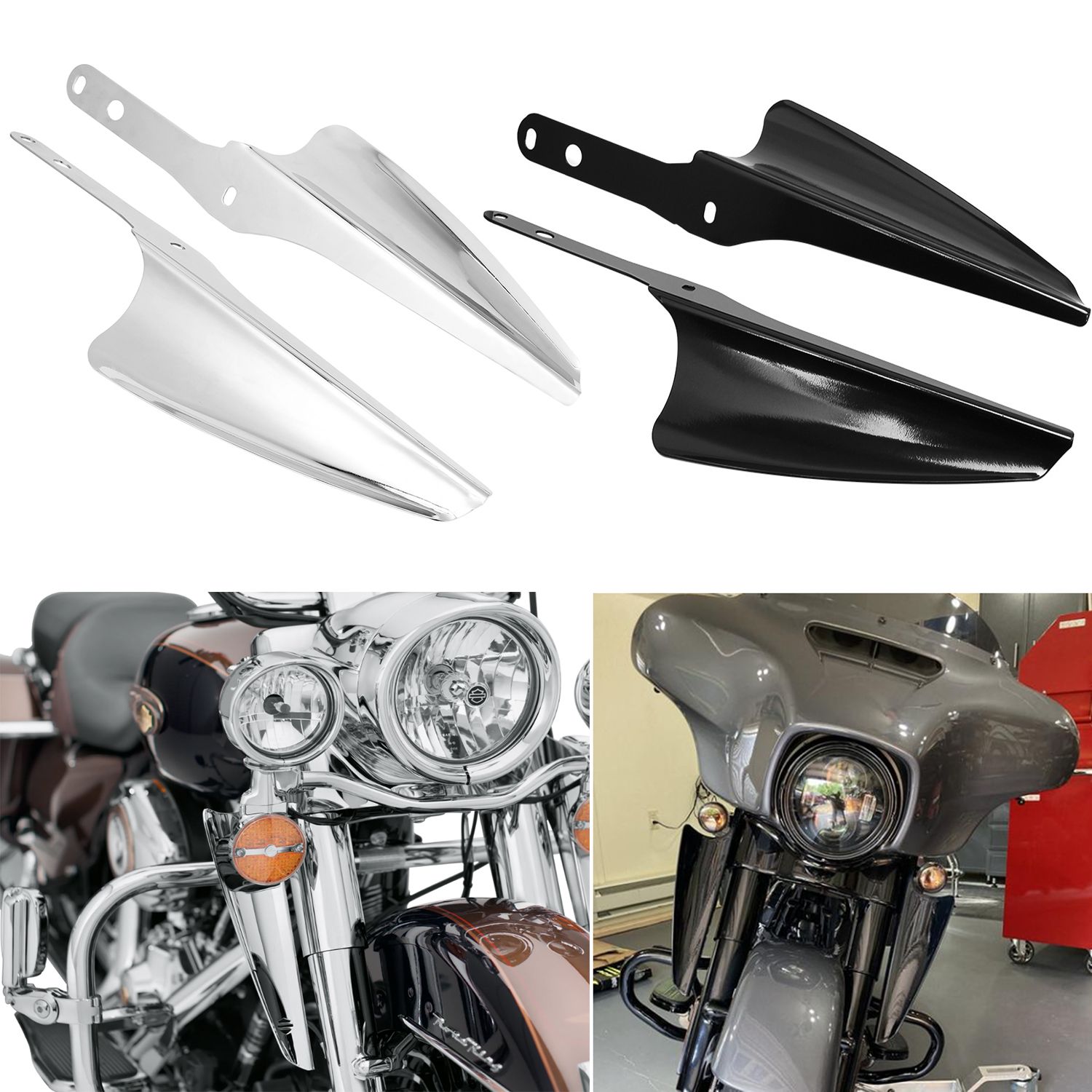 MotoBach ハーレーツーリング ロードキング ストリートグライド CVO 1995〜2021対応 フロントウインドバッフル フロントガラス