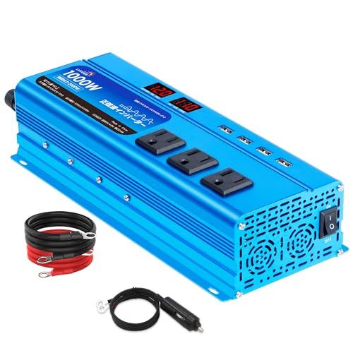 LVYUAN（リョクエン） 正弦波インバーター 12V/1000W(瞬間2000W) DC12V（直流） AC100V（交流） 変換 50HZ 60HZ切替 車中泊/太陽光発電/防災対応 緊急時で大活躍 停電の対策！1年 +永久修理保証 日本 9fe0cd10 15,840円