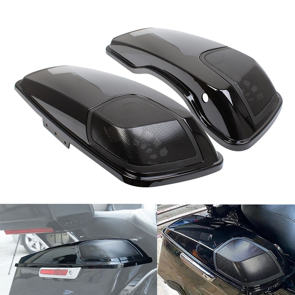 MotoBach ハーレーツーリング対応 サドルバッグ用スピーカーカバー グロスブラック