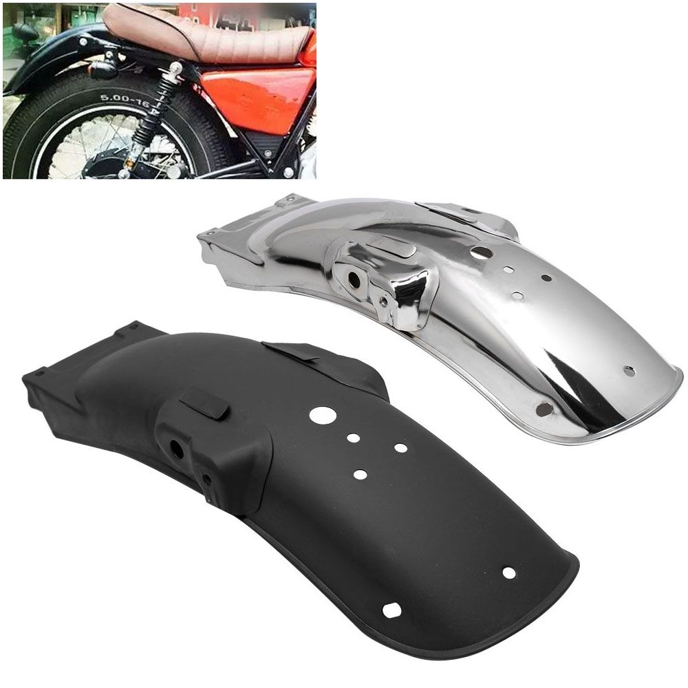 MotoBach ユニバーサル リアメタルマッドガード カフェレーサー レトロ ホンダCG125 ヤマハ スズキ BMW対応