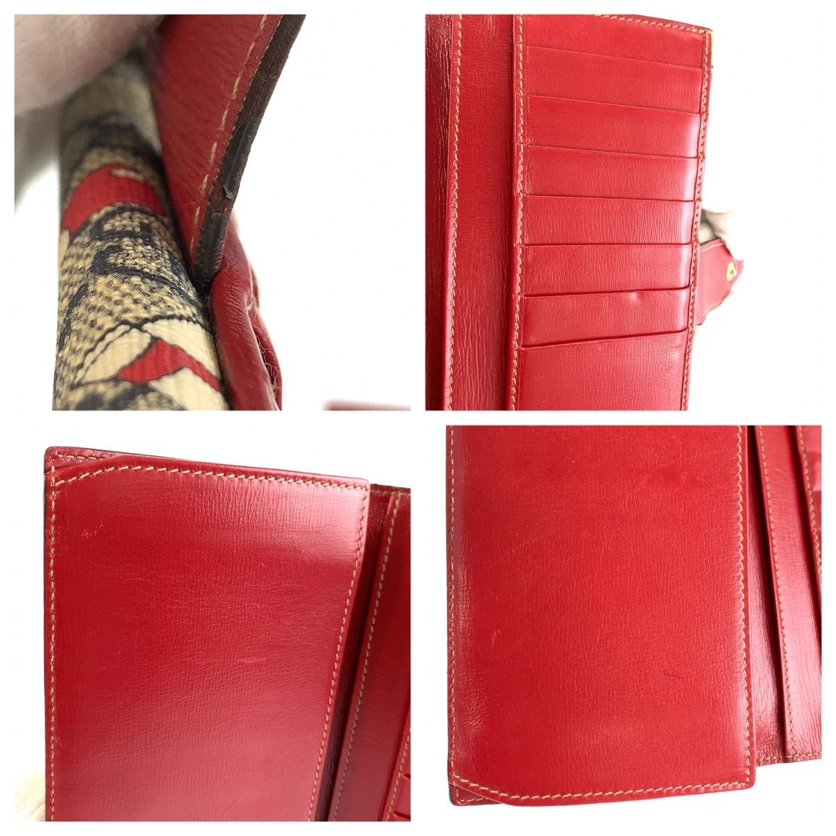 美品 GUCCI グッチ ブーツ柄 グレー レッド ゴールド金具 GGスプリーム