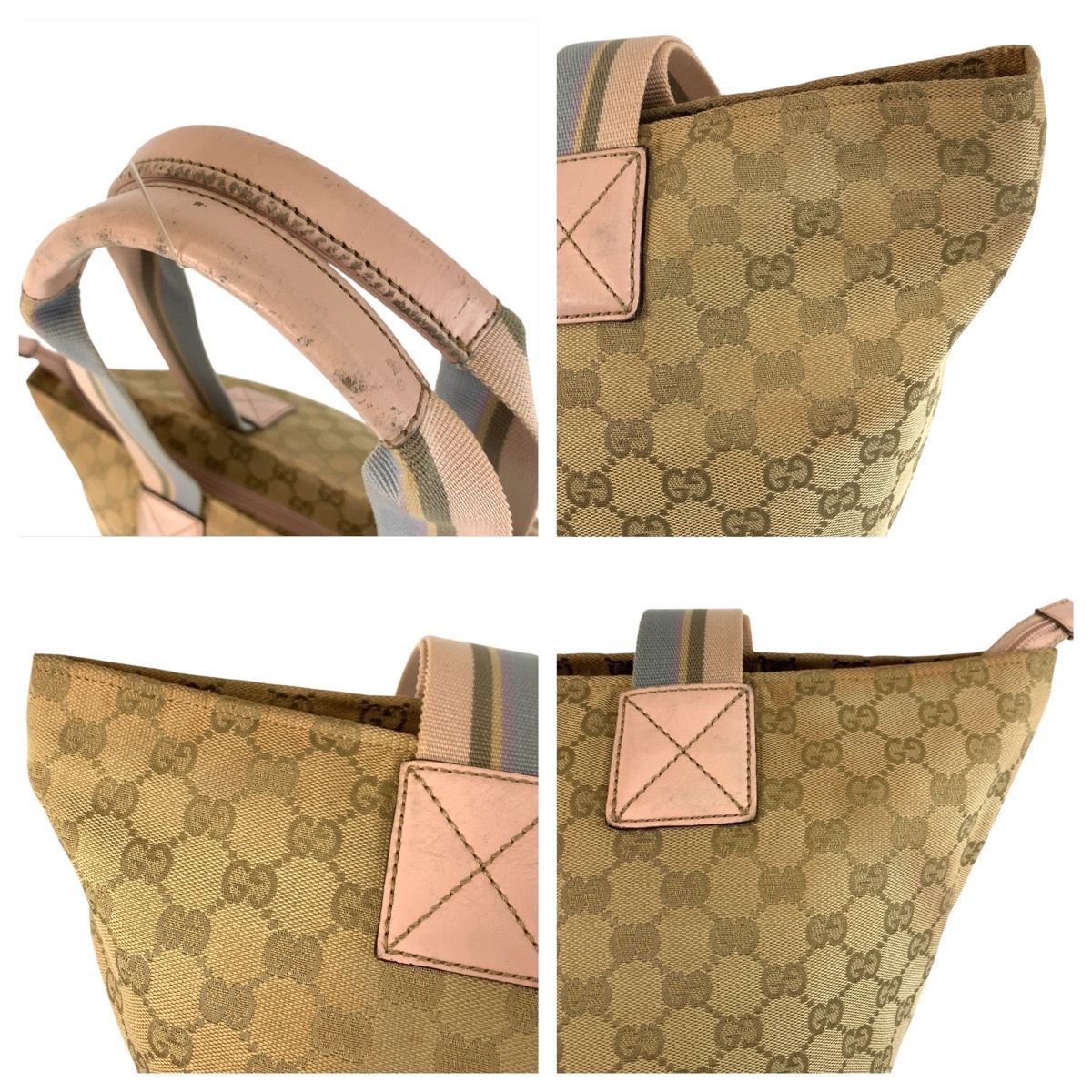 GUCCI グッチ シェリーライン ベージュ ピンク ゴールド金具 GG 