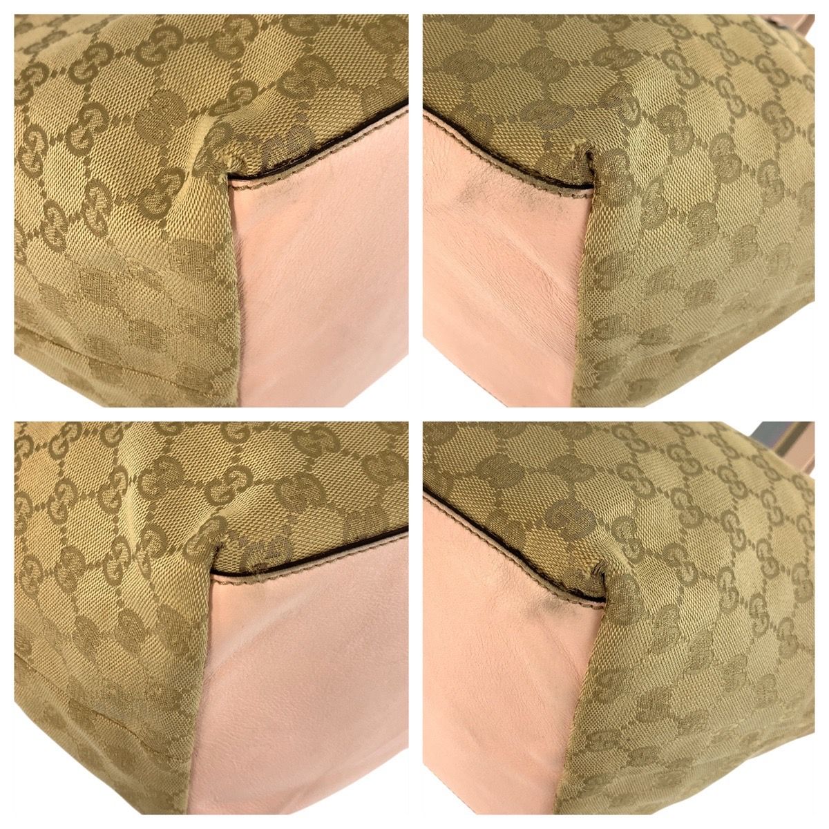 GUCCI グッチ シェリーライン ベージュ ピンク ゴールド金具 GG 